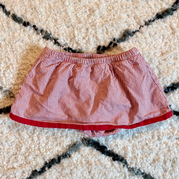 Baby Gap Red White Striped Skirt Bloomers Skort - Picture 2 of 6